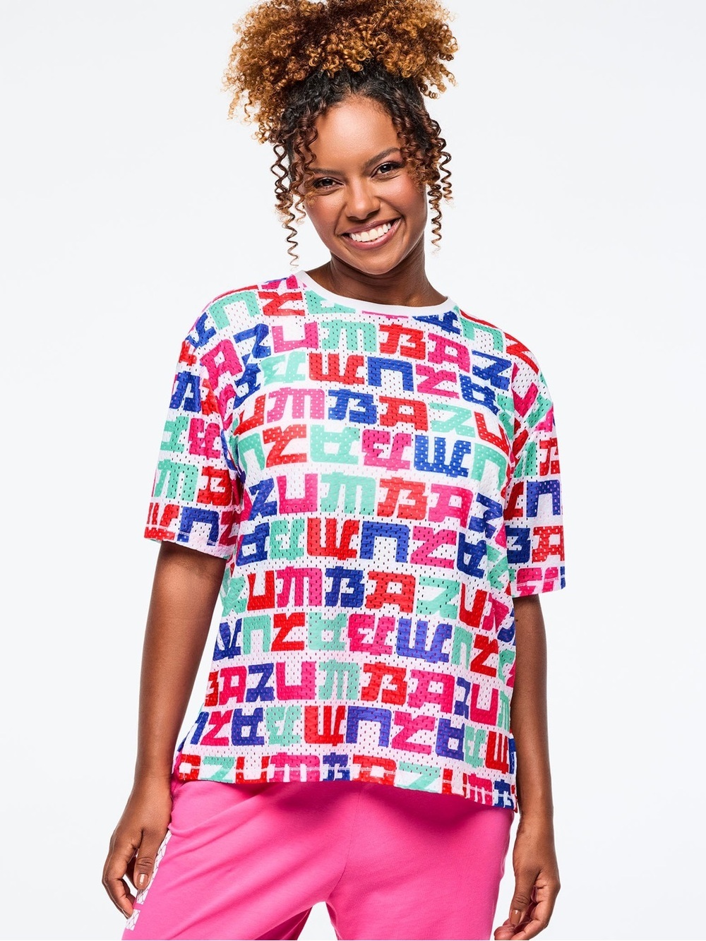 Unisex Zumba Eastern Flavor Boxy Mesh Top With Side Slits - Picture 4 of 4